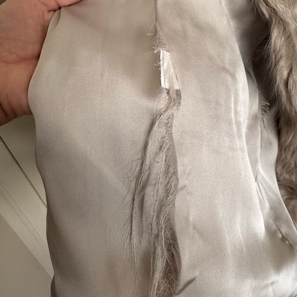 Zara Real Fur Vest in Beige - Picture 5 of 8